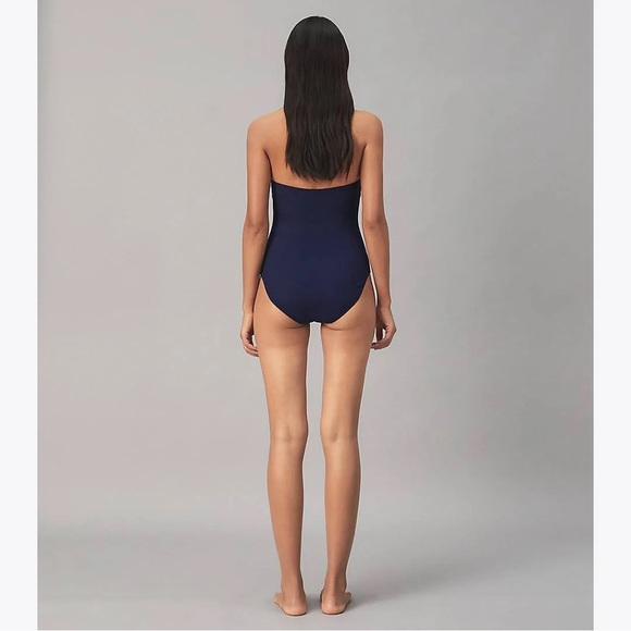 Tory Burch Solid Bandeau One Piece in Navy Size L - Picture 12 of 12